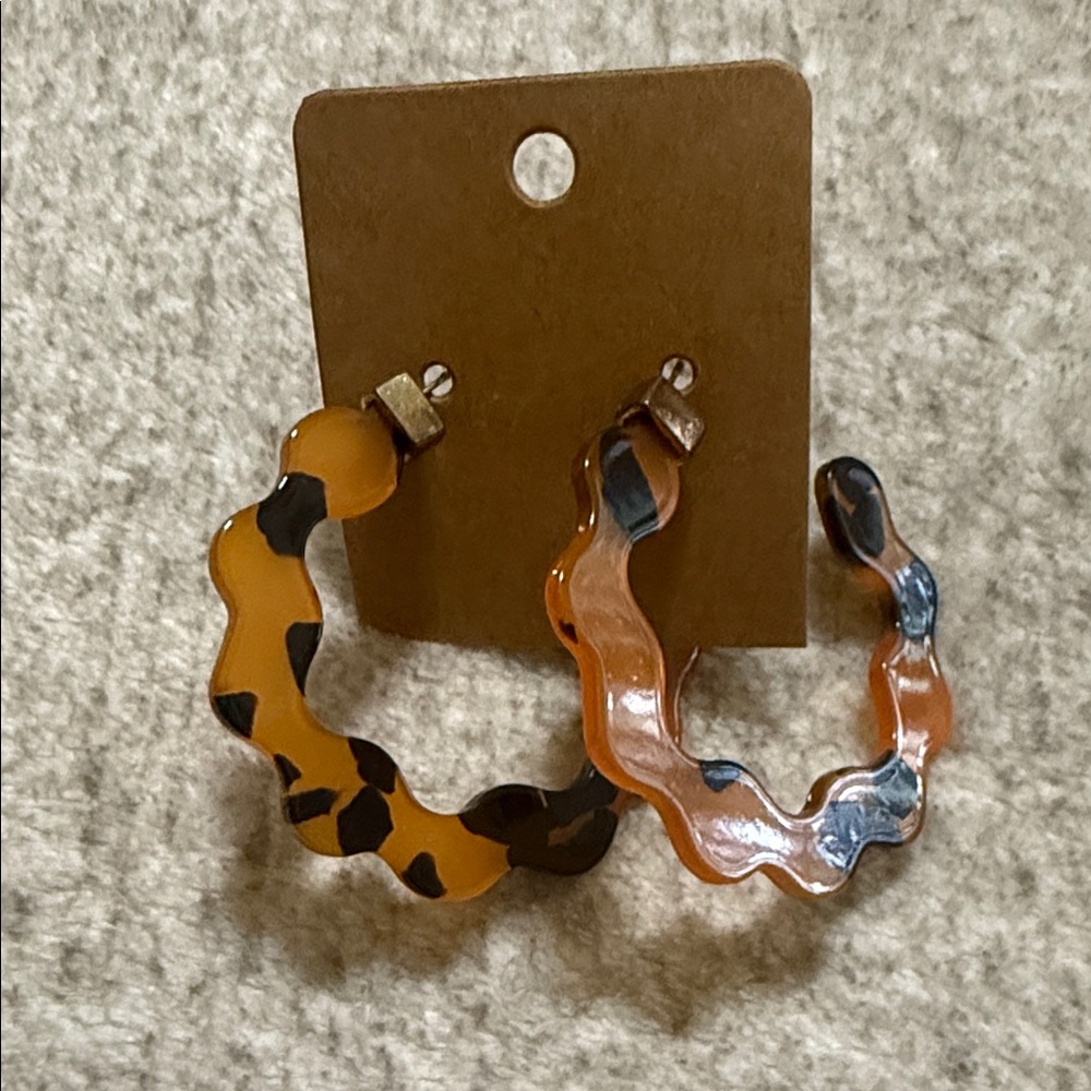 Tortoise Shell Hoop Earrings
